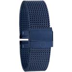 Blaue Uhrenarmbänder Glänzende aus Edelstahl mit Milanaise-Armband für Herren 