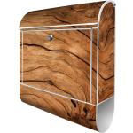Silbergraue Banjado Design Designbriefkästen verzinkt aus Holz mit Ständer 