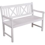 Reduzierte Weiße 2-Sitzer-Gartenbänke lackiert aus Holz Breite 50-100cm, Höhe 100-150cm 