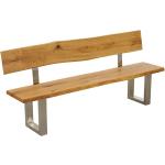 Braune Moderne Main Möbel Amber Gartenmöbel Holz geölt aus Massivholz mit Rückenlehne Breite 200-250cm, Tiefe 0-50cm 