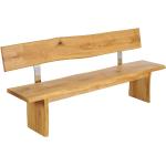 Braune Moderne Main Möbel Amber Gartenmöbel Holz geölt aus Massivholz mit Rückenlehne Breite 200-250cm, Tiefe 0-50cm 