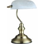 Banker Lampe Tischleuchte Leuchte Büro Schreibtischlampe Weiß Antik 2492-'50585160' - Globo