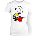 Weiße Big Mouth Clothing Banksy Charlie Brown T-Shirts aus Baumwolle maschinenwaschbar für Damen Größe XL 