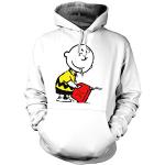 Weiße Big Mouth Clothing Banksy Charlie Brown Herrenhoodies & Herrenkapuzenpullover Größe XXL 