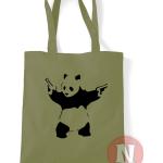 Banksy Pandamonium Natur Tote Bag Wiederverwendbare Einkaufstasche Umweltfreundlich Graffiti Panda Art