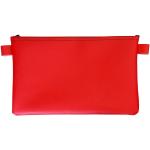 Rote Herrengeldtaschen mit Reißverschluss aus Kunstleder 
