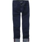 Blaue Rockabilly Banned Alternative Slim Fit Jeans mit Knopf aus Denim für Herren 