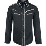 Schwarze Rockabilly Langärmelige Banned Alternative Herrenlangarmhemden Größe 3 XL 