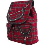 Banned Alternative Rucksack - Red Tartan Backpack - für Damen - schwarz/rot