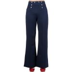 Banned Retro Schlaghose Stay Awhile Navy Blau Vintage Trousers 40er Jahre Stil