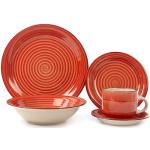 Rote Banquet Tafelservice aus Keramik mikrowellengeeignet 30-teilig 