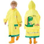 Gelbe Regencapes für Kinder & Regenponchos für Kinder mit Einhornmotiv mit Reißverschluss aus PVC für Mädchen für den für den Sommer 