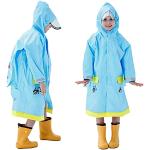 Blaue Regencapes für Kinder & Regenponchos für Kinder mit Einhornmotiv aus PVC für Jungen für den für den Frühling 