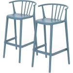 Blaue Blanke Design Barhocker & Barstühle mit Rückenlehne Breite 50-100cm, Höhe 50-100cm, Tiefe 0-50cm 2-teilig 