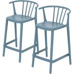 Blaue Blanke Design Barhocker & Barstühle aus Kunststoff mit Rückenlehne Breite 50-100cm, Höhe 50-100cm, Tiefe 0-50cm 2-teilig 