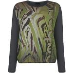 Grüne Langärmelige Lebek Rundhals-Ausschnitt T-Shirts für Damen Größe M 