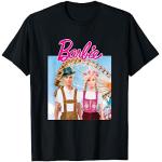 Schwarze Barbie Ken Barbie Rundhals-Ausschnitt T-Shirts aus Leder für Damen Größe S zum Oktoberfest 