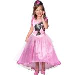 Pinke Barbie Prinzessin-Kostüme mit Pailletten für Kinder Größe 128 
