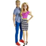 Barbie Puppen, Ken Puppe 2er-Pack mit blondem Haar und bunten Kleidern, Kinderspielzeug und Geschenke, DLH76