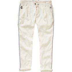 Barb'One Herren Chinohose Tapered Fit Weiss einfarbig