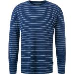 Blaue Langärmelige Gestreifte Barbour T-Shirts aus Jersey für Herren Größe 3 XL - versandkostenfrei 