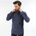 Reduzierte Weiße Karo Langärmelige Barbour Herrenlangarmhemden mit Knopf aus Baumwolle Größe L 
