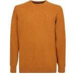 Reduzierte Orange Langärmelige Barbour Rundhals-Ausschnitt Strickpullover aus Baumwolle für Herren Größe XL 