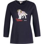 Reduzierte Dunkelblaue Langärmelige Barbour T-Shirts aus Baumwolle für Damen Größe M 