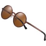 Barcur Retro Sonnenbrille Herren Rund Vintage Pola