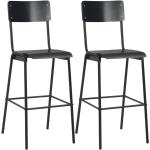 Schwarze vidaXL Esszimmerstühle & Küchenstühle pulverbeschichtet aus Massivholz stapelbar Breite 0-50cm, Höhe 100-150cm, Tiefe 50-100cm 2-teilig 