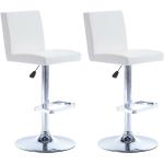 Reduzierte Weiße Barhocker & Barstühle aus Kunstleder höhenverstellbar Höhe 0-50cm 2-teilig 