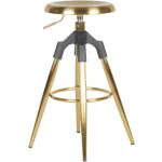 Goldene Moderne Runde Drehhocker lackiert aus Eisen höhenverstellbar Breite 50-100cm, Höhe 50-100cm, Tiefe 50-100cm 