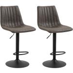 Schwarze Industrial CARO-Möbel Barhocker & Barstühle matt aus Stoff höhenverstellbar Breite 0-50cm, Höhe 100-150cm, Tiefe 0-50cm 2-teilig 