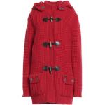 Rote Bark Strickmäntel aus Wolle Handwäsche für Damen Größe XL 