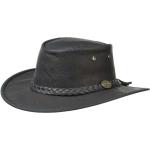 Schwarze Barmah Entenhausen Sundowner Cowboyhüte aus Leder 58 für Damen Größe L 