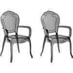 Reduzierte Moderne Beliani Transparente Stühle aus Kunststoff mit Armlehne 2-teilig 