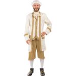 Cremefarbene Buttinette Barock-Kostüme aus Brokat für Herren Größe XL 