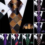 Bunte Karo Business Krawatten-Sets aus Seide für Herren 