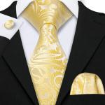 Gelbe Blumenmuster Krawatten-Sets für Herren 