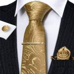 Schwarze Gestreifte Krawatten-Sets aus Seide für Herren 
