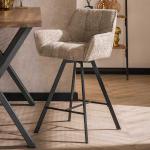 Beige Gesteppte Moderne Rodario Barhocker & Barstühle mit Armlehne Breite 50-100cm, Höhe 50-100cm, Tiefe 50-100cm 2-teilig 