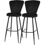 Reduzierte Schwarze Jack & Alice Barhocker & Barstühle aus Textil Breite 0-50cm, Höhe 100-150cm, Tiefe 50-100cm 2-teilig 