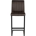 Anthrazitfarbene Gesteppte Moderne Möbel Exclusive Barhocker & Barstühle aus Polyester mit Rückenlehne Breite 0-50cm, Höhe 100-150cm, Tiefe 50-100cm 2-teilig 