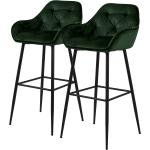 Grüne Jack & Alice Barhocker & Barstühle aus Textil mit Rückenlehne Breite 50-100cm, Höhe 100-150cm, Tiefe 50-100cm 2-teilig 