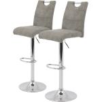 Graue Loftscape Barhocker & Barstühle aus Textil höhenverstellbar Breite 0-50cm, Höhe 50-100cm, Tiefe 0-50cm 2-teilig 