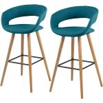 Blaue Mørteens Volda Barhocker & Barstühle aus Textil mit Rückenlehne Breite 50-100cm, Höhe 50-100cm, Tiefe 0-50cm 2-teilig 