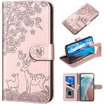 Rosa Blumenmuster Samsung Galaxy S9+ Cases Art: Flip Cases mit Bildern klappbar 