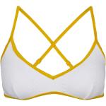Weiße Bikini-Tops aus Polyester mit verstellbaren Trägern mit Kreuzträgern für Damen Größe S 