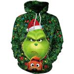 Grüne Der Grinch Herrenhoodies & Herrenkapuzenpullover mit Halloween-Motiv aus Pelz Größe XXL Weihnachten 