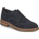 Reduzierte Marineblaue Business Base London Derby Schuhe aus Leder für Herren Größe 42 mit Absatzhöhe bis 3cm 